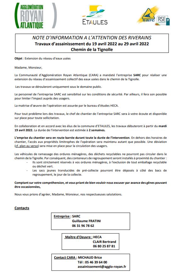 TRAVAUX ASSAINISSEMENT 1